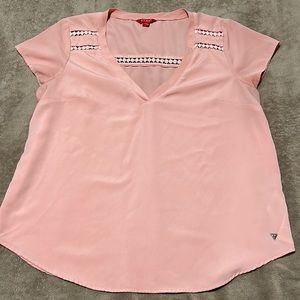Guess V-Neck Embroidery Top